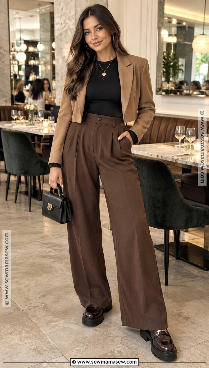 Wide Leg Trousers And Bodysuit Outfit - 15 Birthday Party Guest Outfit Casual Fall Ideas