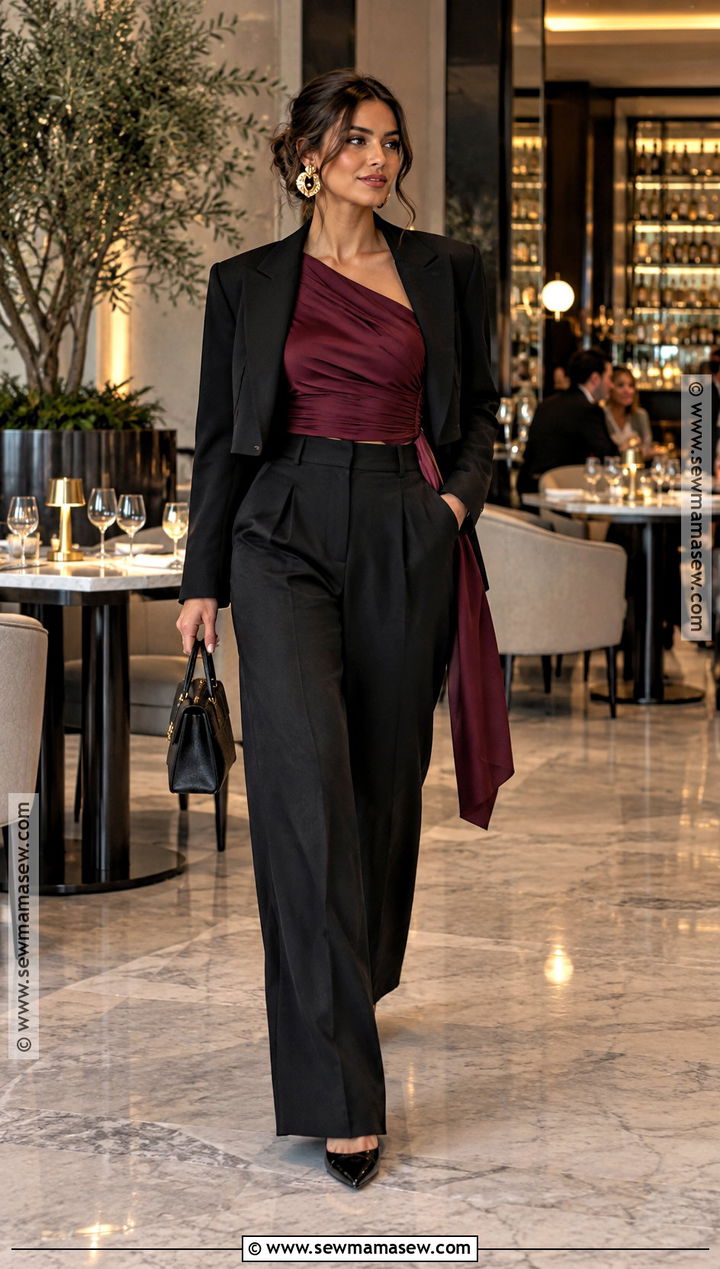 Wide Leg Trousers And Statement Top Birthday Outfit - 25 cute fall birthday outfits