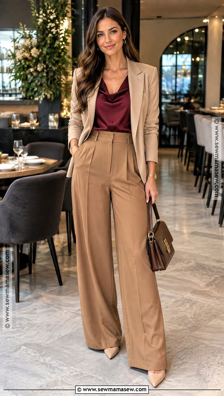 Wide Leg Trousers Fall Bridal Shower Outfit - 20 fall bridal shower outfit ideas