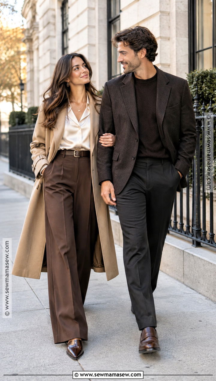 Wide Leg Trousers Fall Engagement Outfit - 15 cute fall engagement outfits