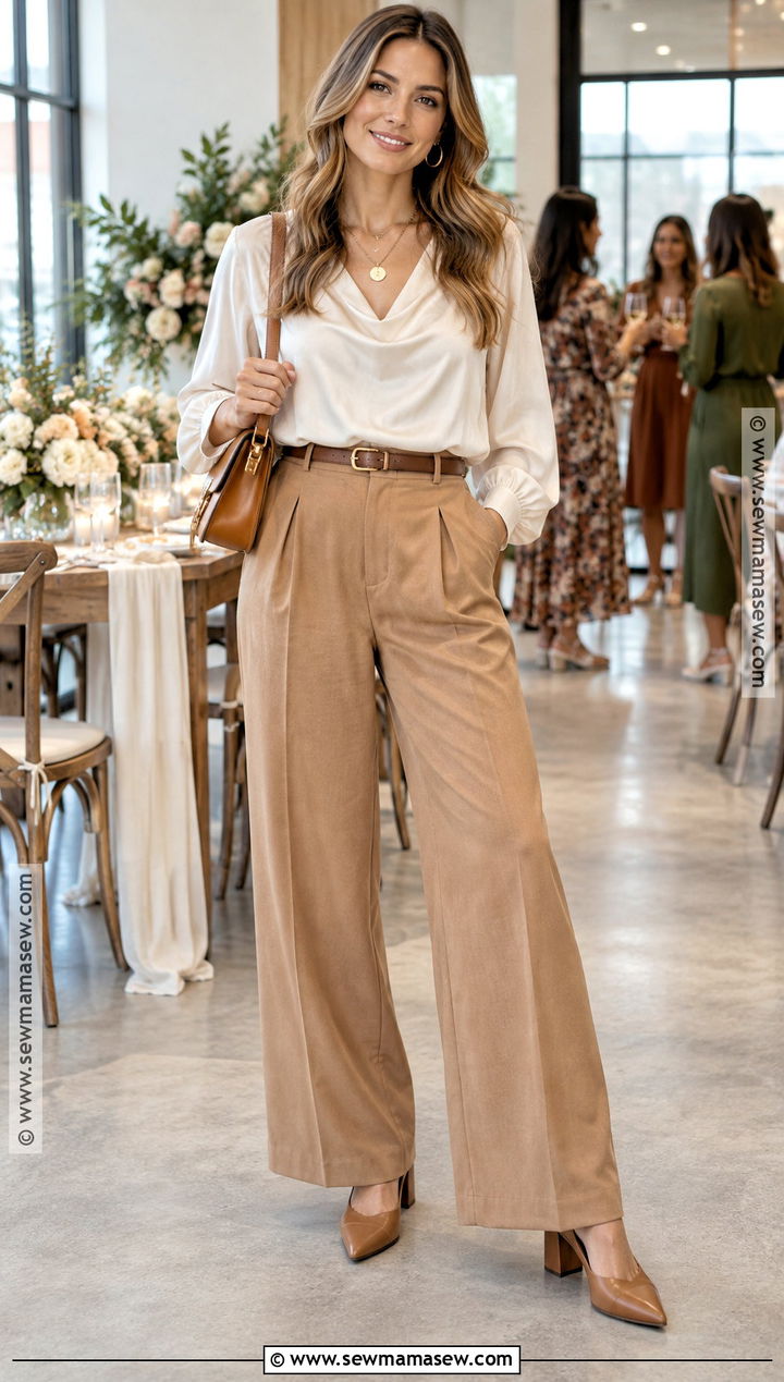 Wide Leg Trousers Fall Shower Guest Outfit - 20 fall shower outfit for guest ideas