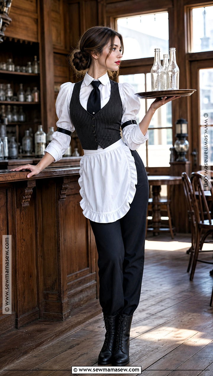 Wild West Bartender Costume With Striped Vest - 30 wild west costume ideas for women