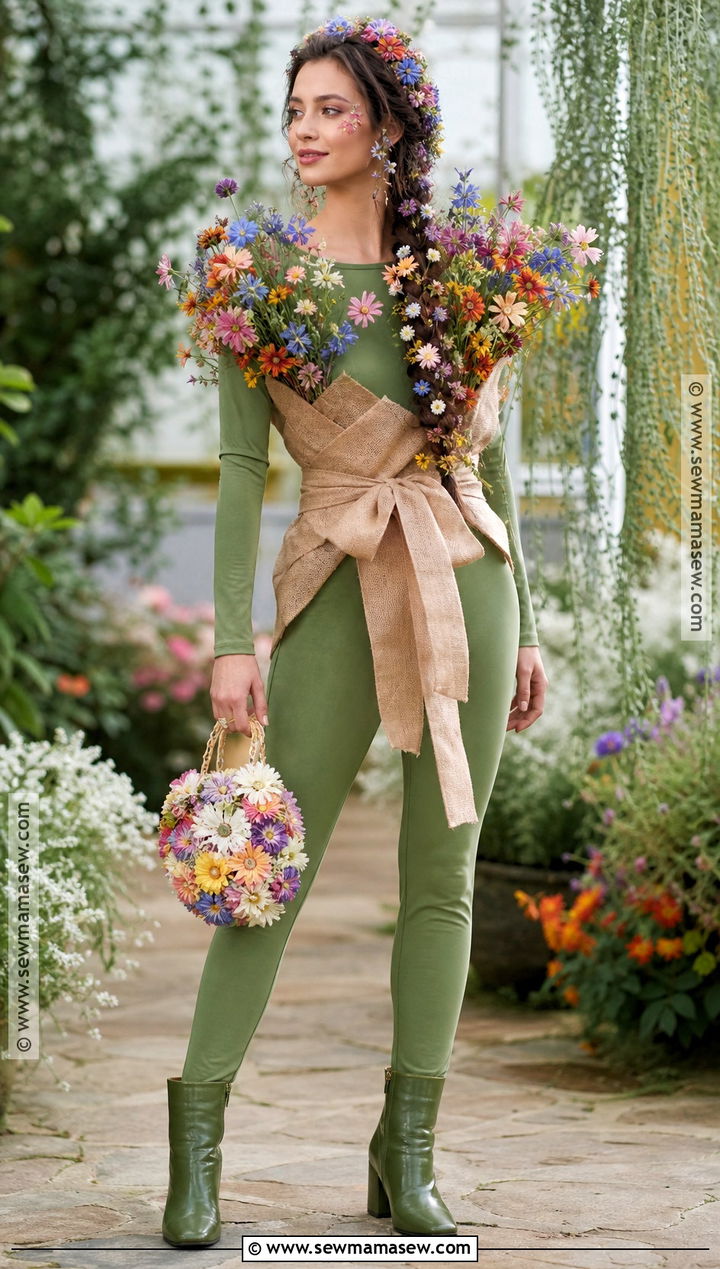 Wildflower Bouquet Costume With Floral Wrap - 30 Unique Costume Ideas for Women
