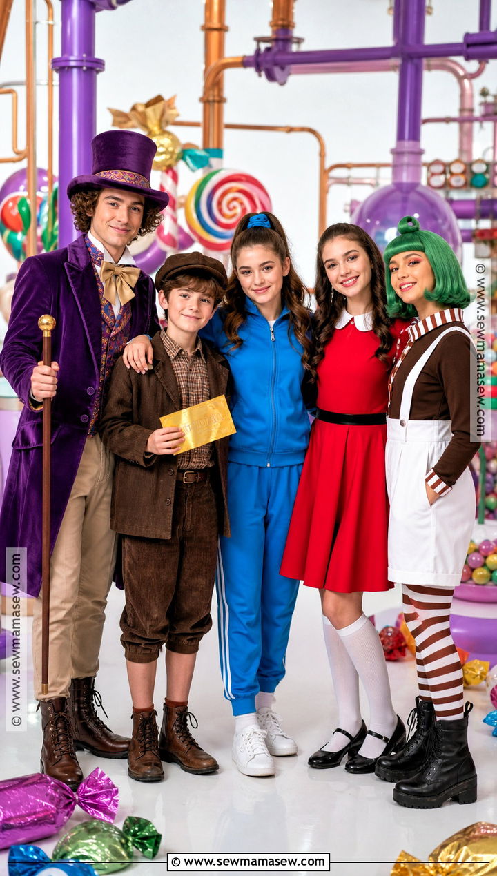 Willy Wonka Chocolate Factory Costume - 40 5 Person Halloween Costume Ideas