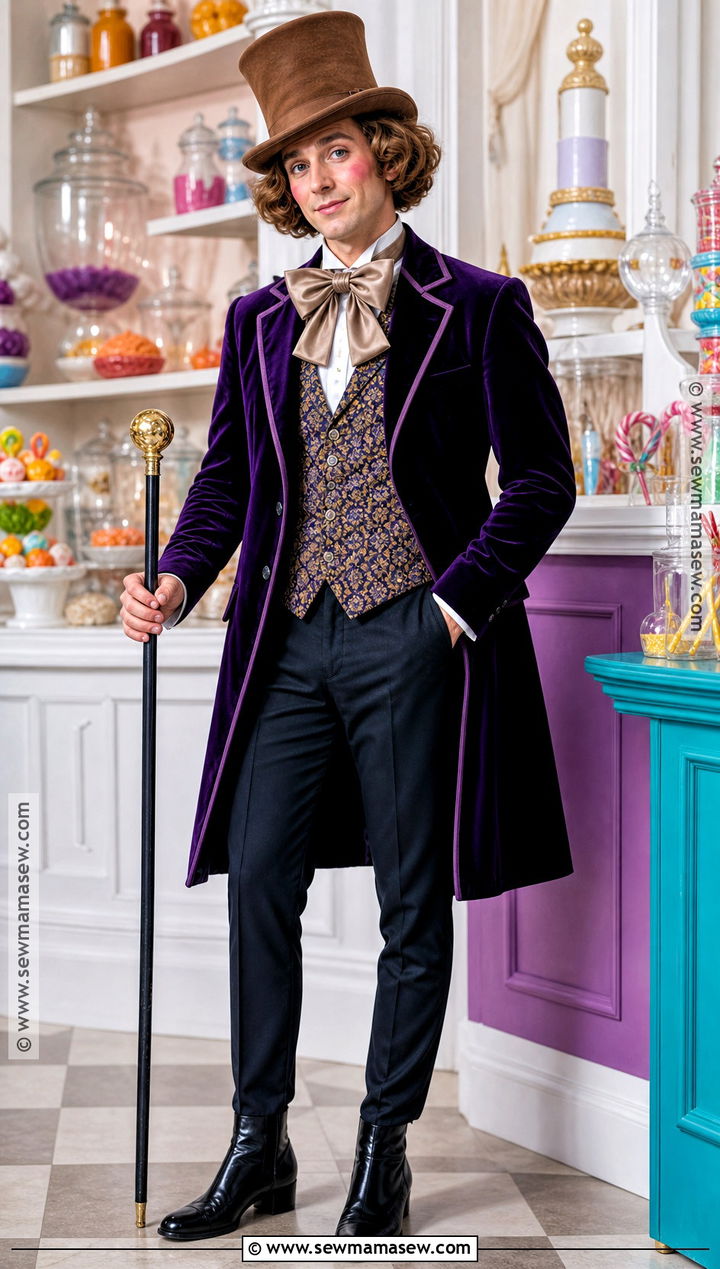 Willy Wonka Cosplay With Purple Coat - 30 Men Cosplay Ideas