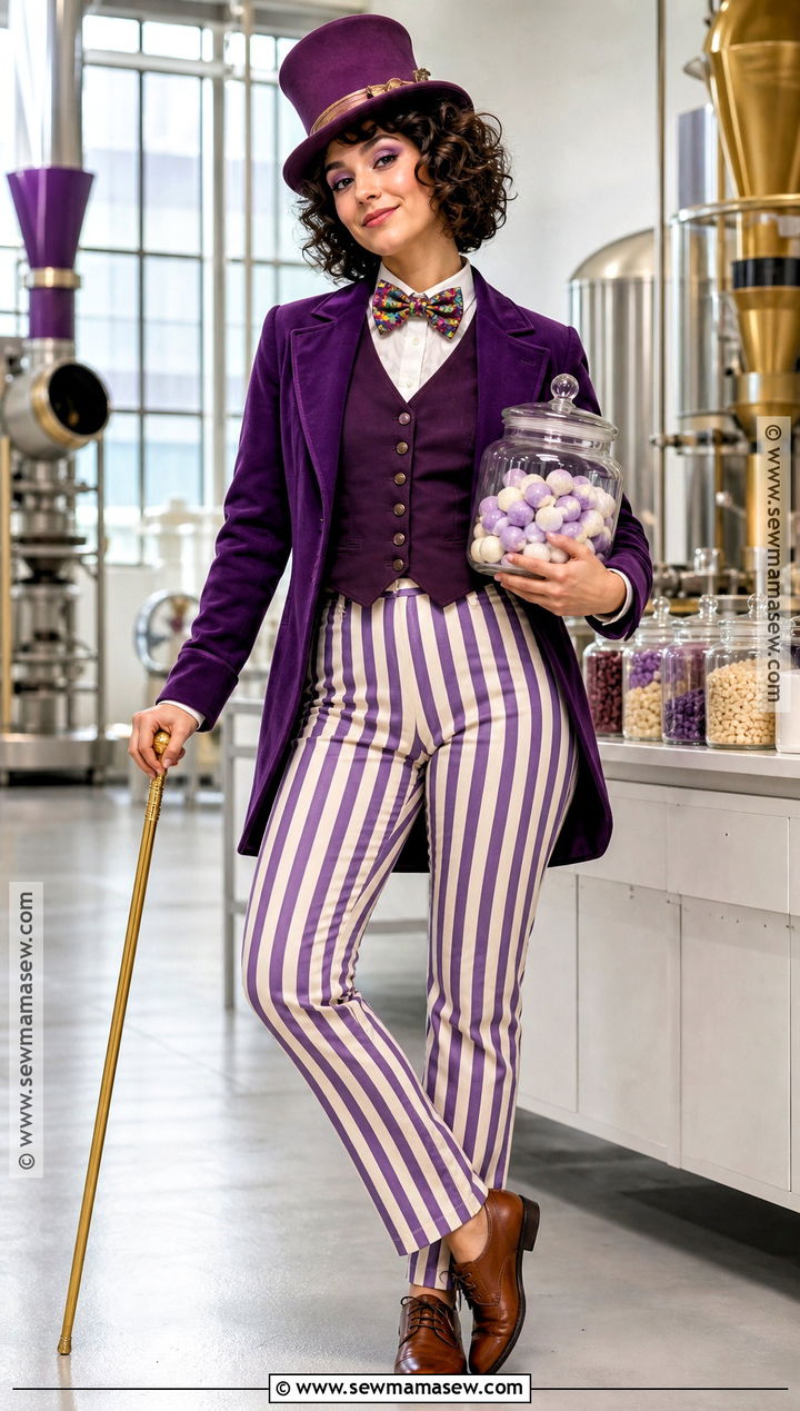 Willy Wonka Costume With Candy Striped Pants - 35 Willy Wonka Costume Ideas for Women
