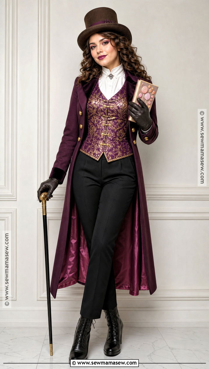 Willy Wonka Costume With Corset Style Vest - 35 Willy Wonka Costume Ideas for Women