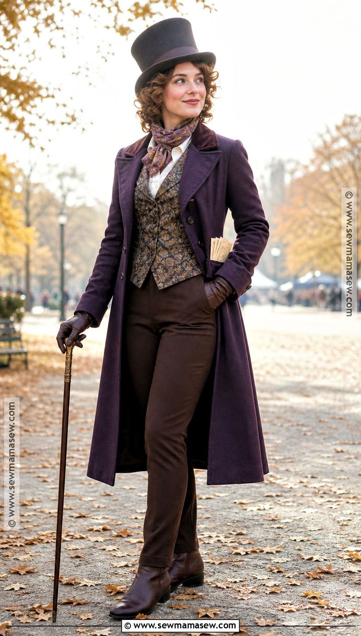 Willy Wonka Costume With Knee Length Coat - 35 Willy Wonka Costume Ideas for Women