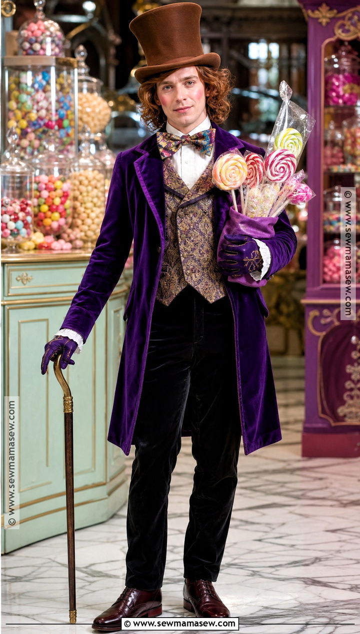 Willy Wonka Costume With Purple Coat - 35 Halloween Costume Ideas for Men