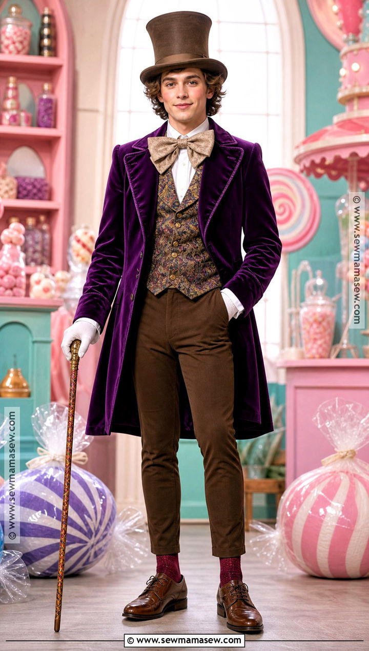 Willy Wonka Costume With Purple Coat - 40 halloween costumes for men
