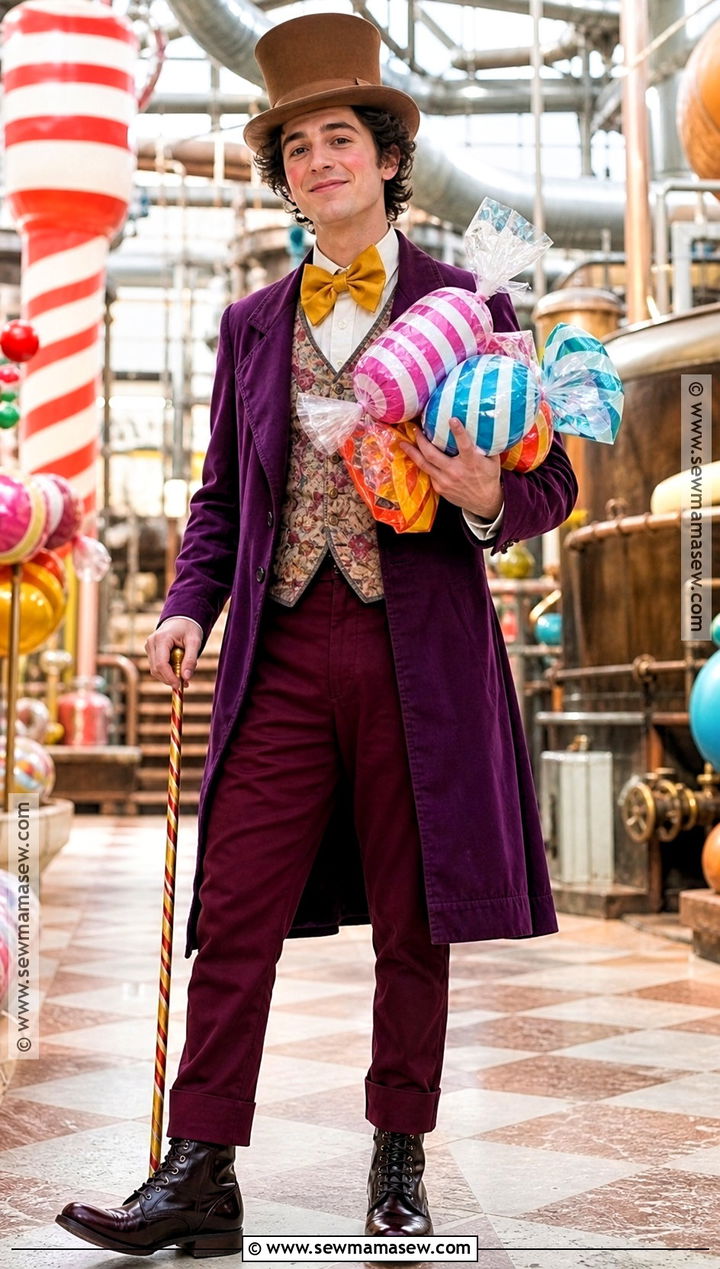 Willy Wonka Costume With Purple Coat - 45 mens halloween costumes