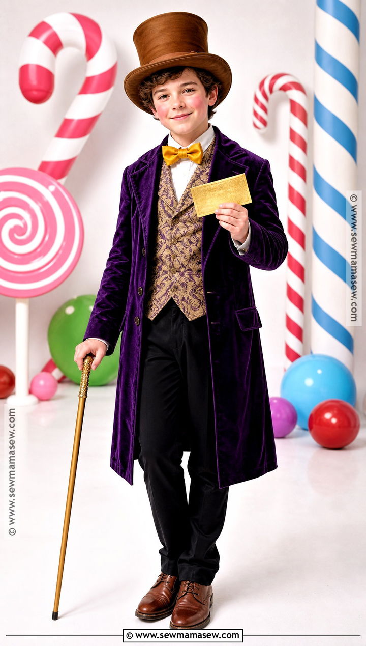 Willy Wonka Costume With Purple Coat - 30 boys book character costumes
