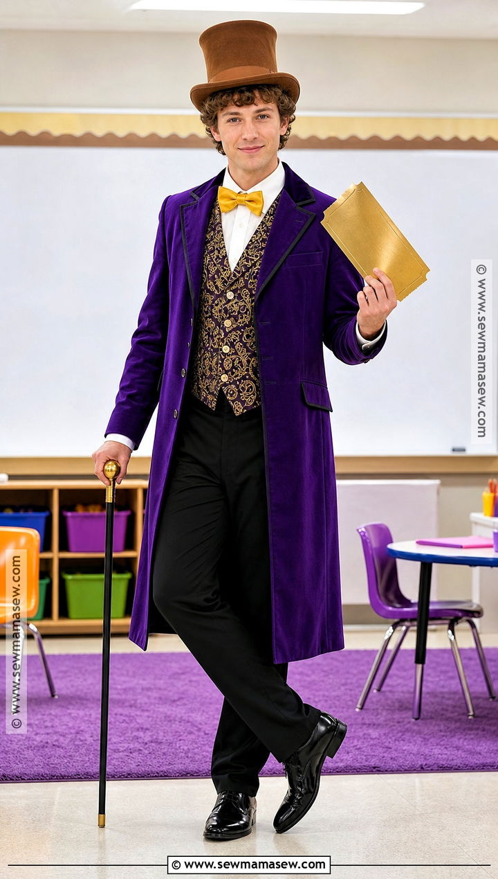 Willy Wonka Costume With Purple Coat - 30 storybook character costumes for teachers