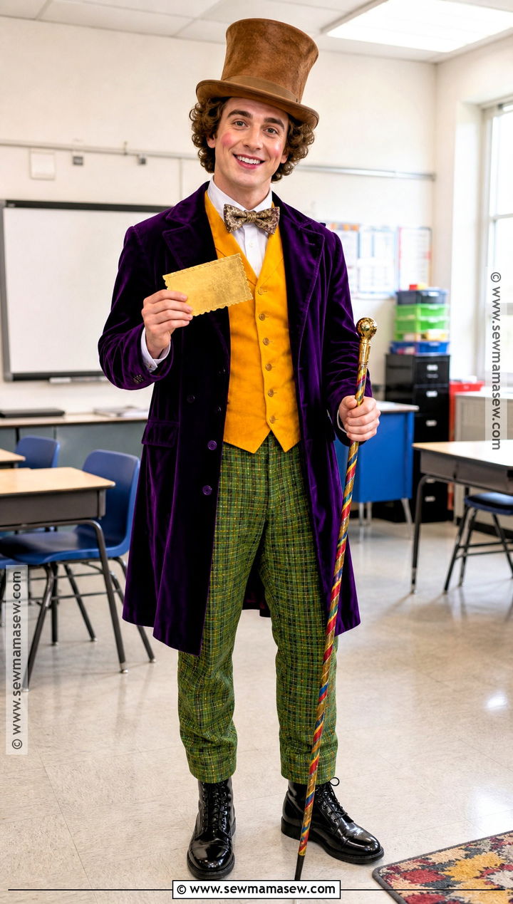 Willy Wonka Costume With Purple Coat - 35 book week costumes for teachers