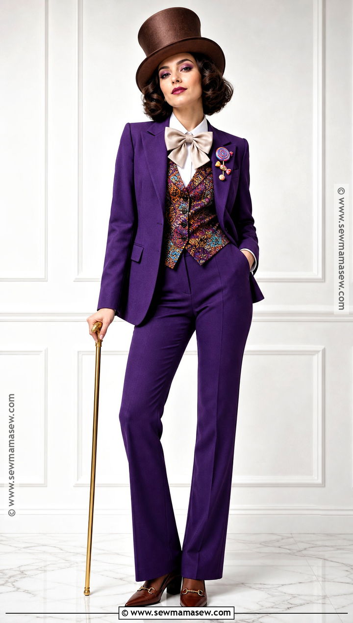 Willy Wonka Costume With Purple Pantsuit - 35 Willy Wonka Costume Ideas for Women