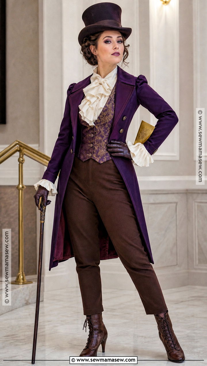 Willy Wonka Costume With Ruffled Blouse - 35 Willy Wonka Costume Ideas for Women