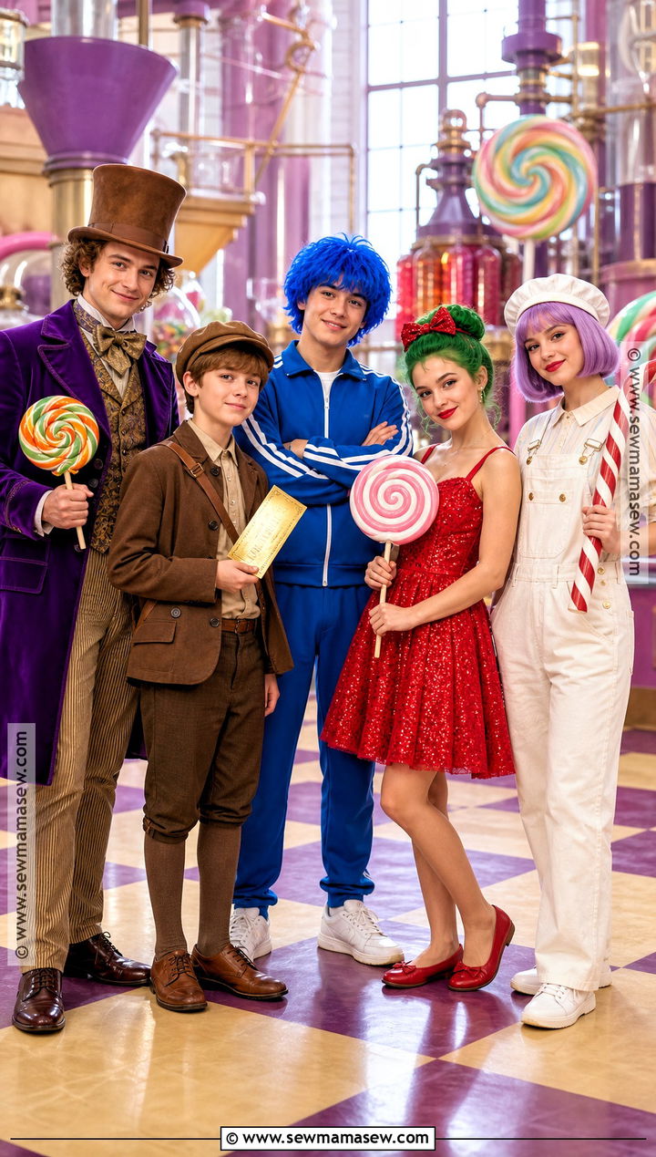 Willy Wonka Group Halloween Costume - 35 group of 5 halloween costumes