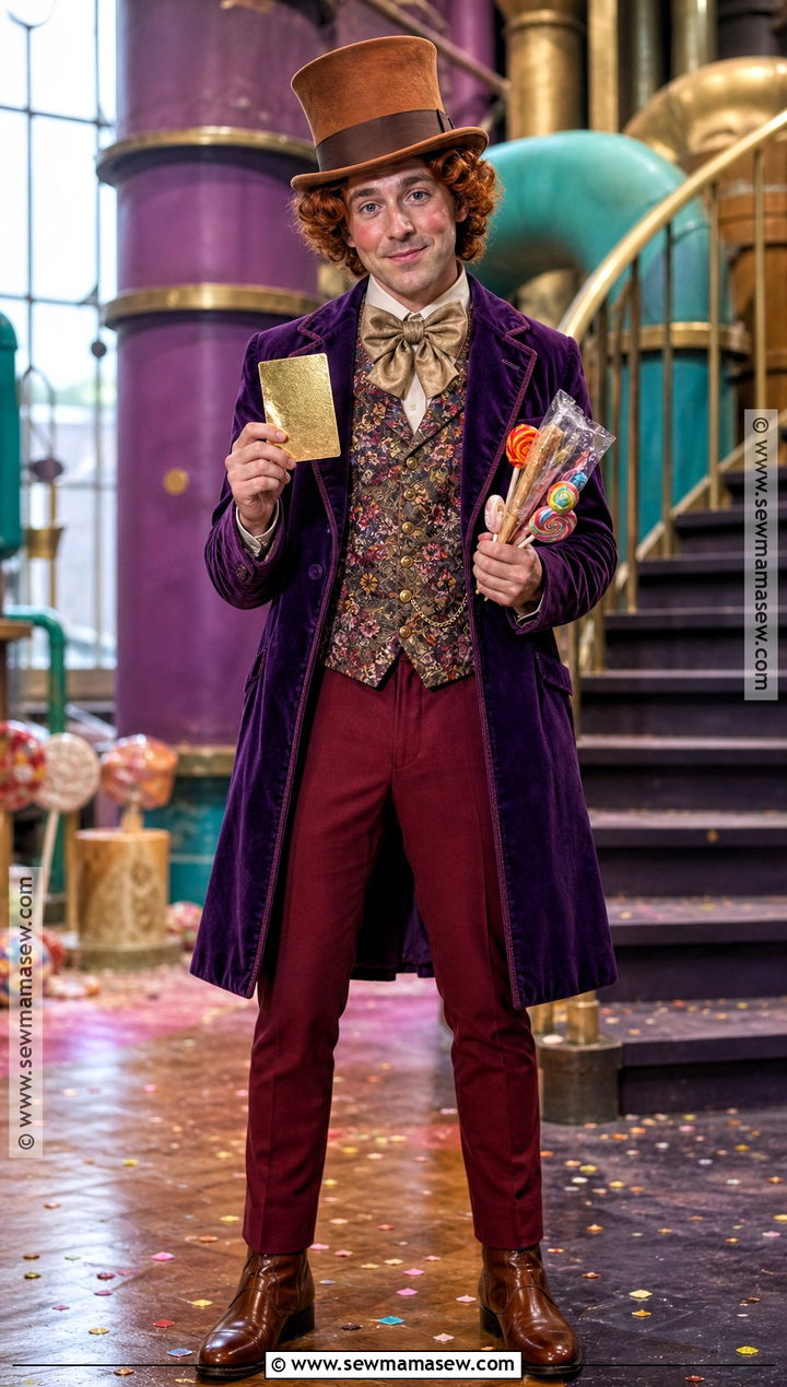 Willy Wonka Purple Coat Costume - 30 Hollywood Characters Costume Ideas