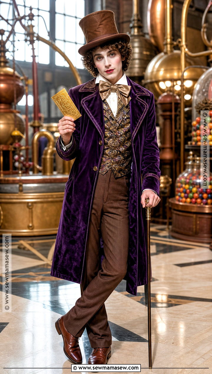 Willy Wonka Purple Coat Costume - 30 iconic movie halloween costumes