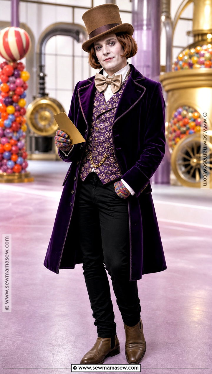 Willy Wonka Purple Coat Costume - 30 movies costumes ideas