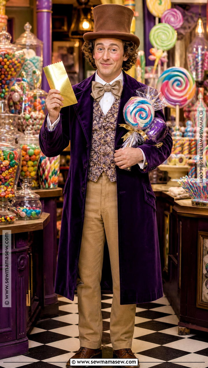 Willy Wonka Purple Coat Costume - 35 iconic movie characters costumes