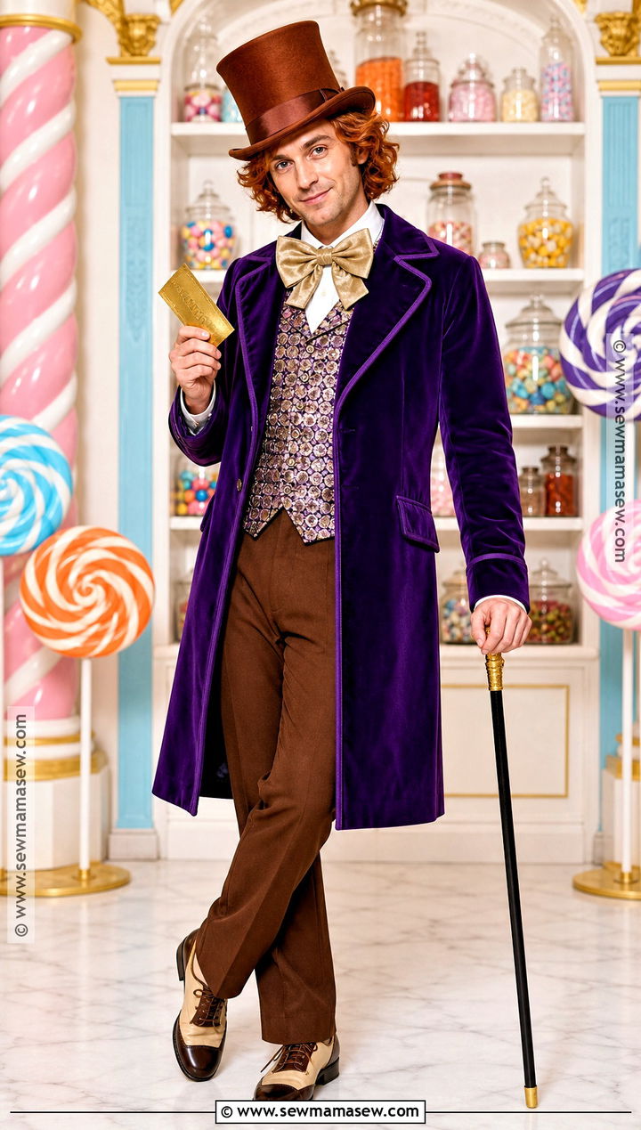 Willy Wonka Purple Coat Costume - 35 Movie Characters Costumes