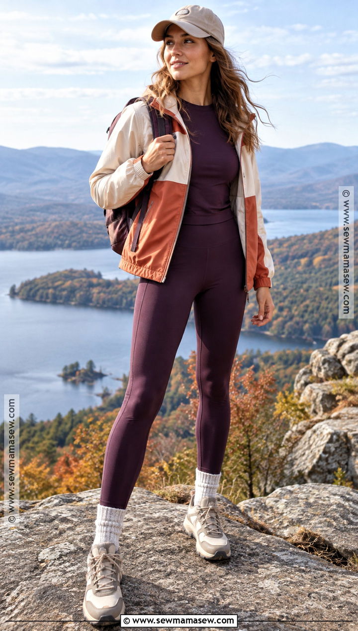Windbreaker And Matching Hiking Set - 15 cute hiking outfit fall casual ideas