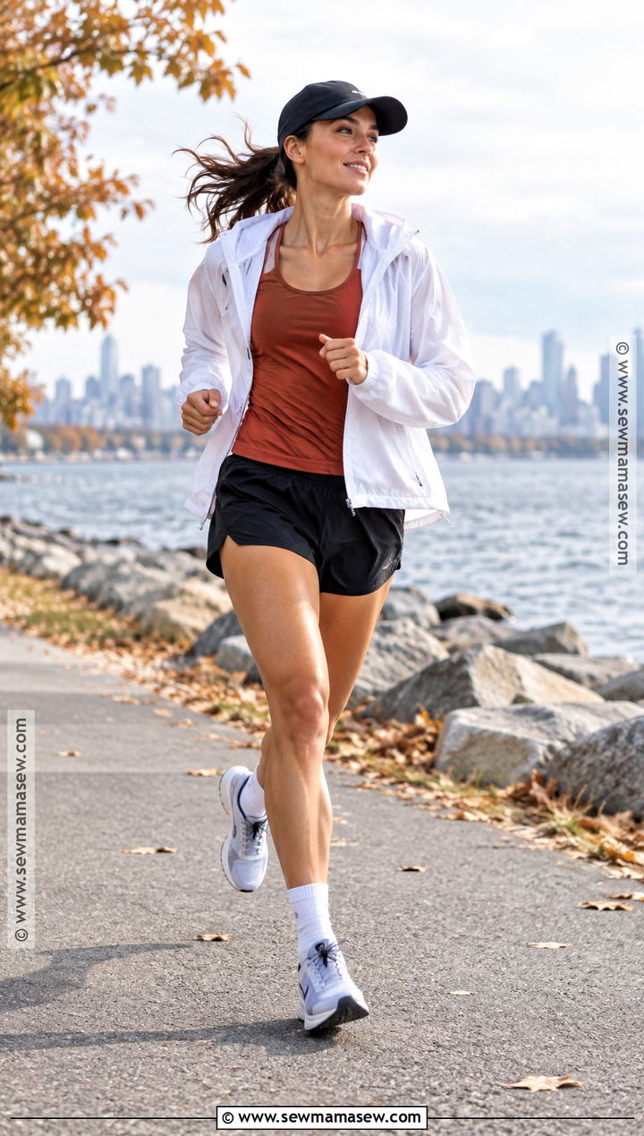 Windbreaker And Running Shorts Fall Running Outfit - 25 fall running outfit ideas