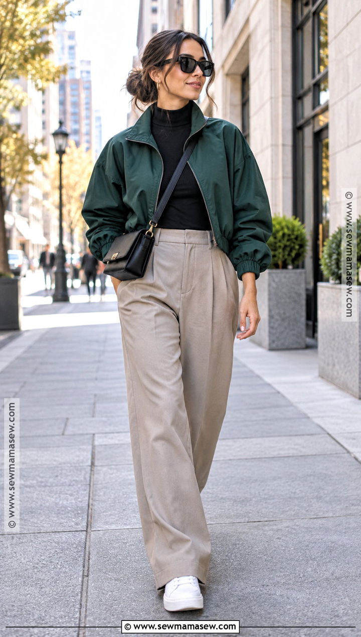 Windbreaker And Tailored Pants Outfit - 20 Outfits November