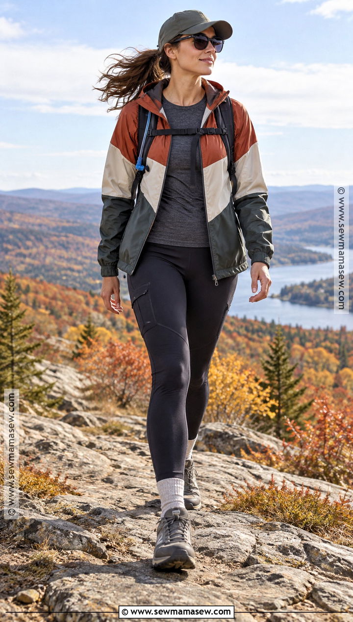 Windbreaker And Trail Leggings Outfit - 25 fall hiking outfits