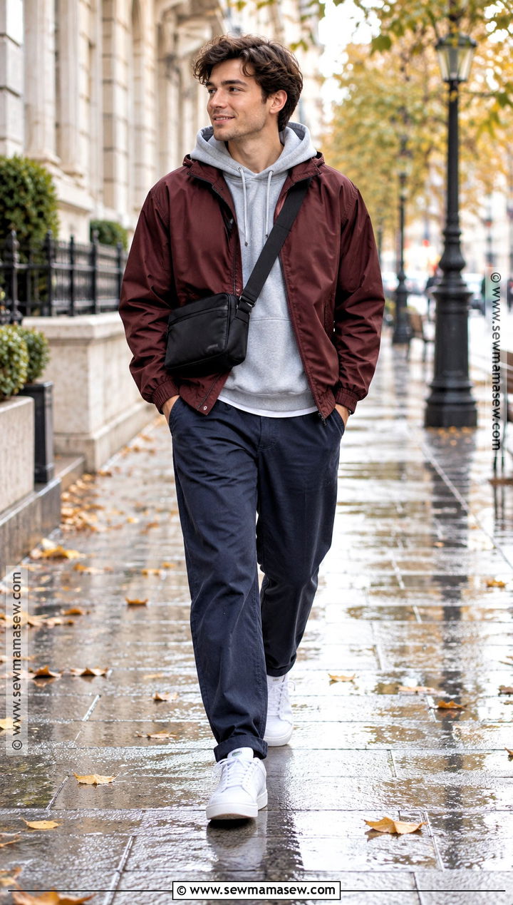 Windbreaker Autumn Outfit With Relaxed Trousers - 20 autumn clothes for women