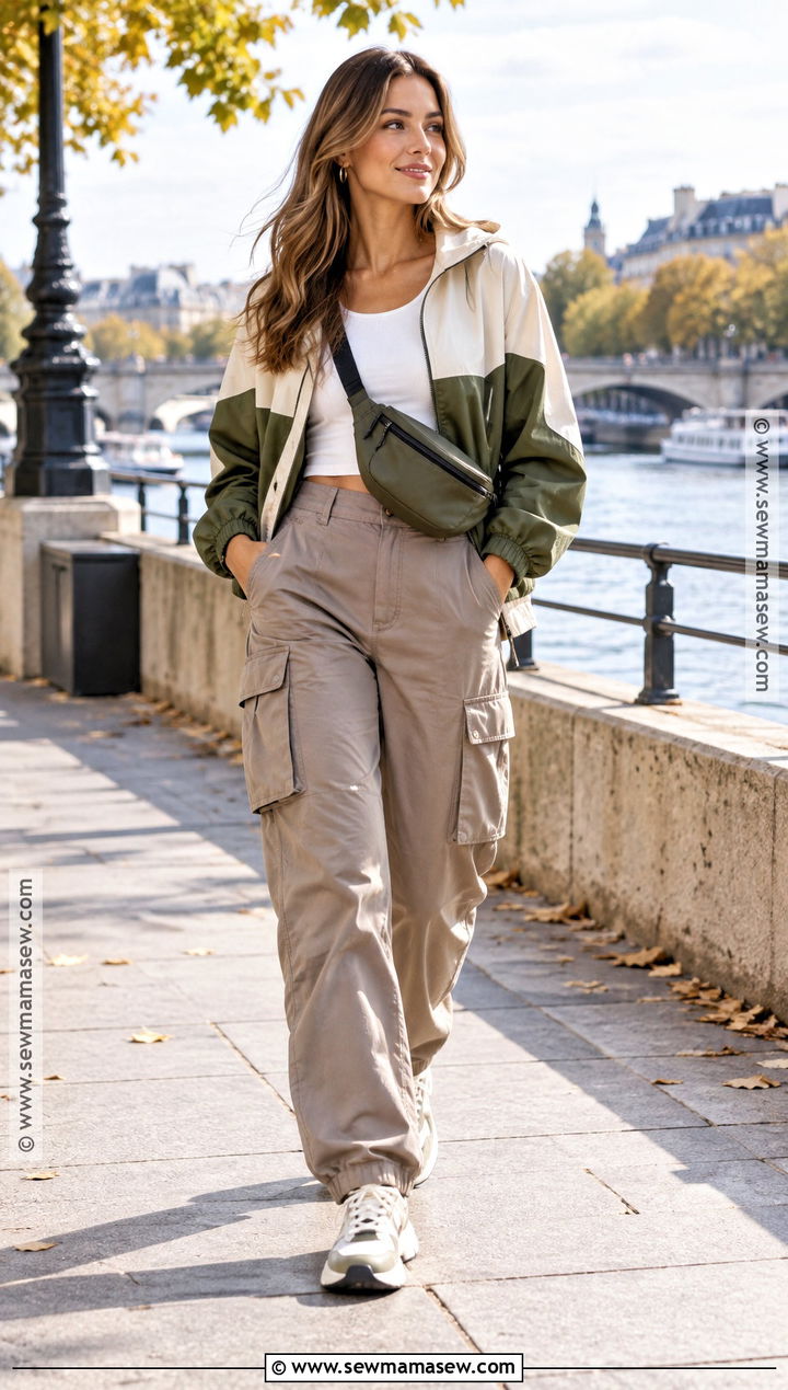 Windbreaker and Cargo Pants Autumn Outfit - 20 autumn transition outfits