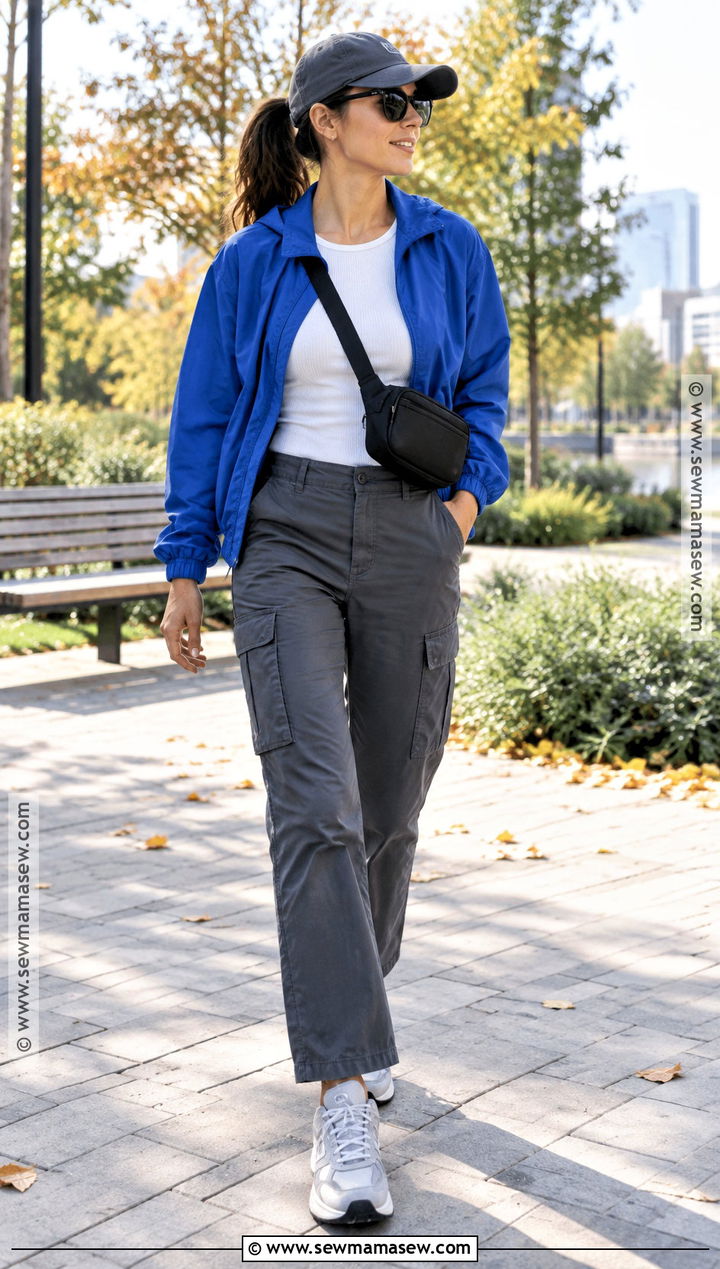 Windbreaker and Cargo Pants Fall Outfit - 20 Fall Fit Inspo Ideas for Women