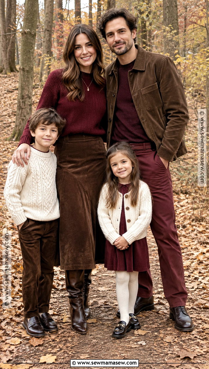 Wine Red And Chocolate Brown Family Outfit - 15 fall family pictures outfits wine red