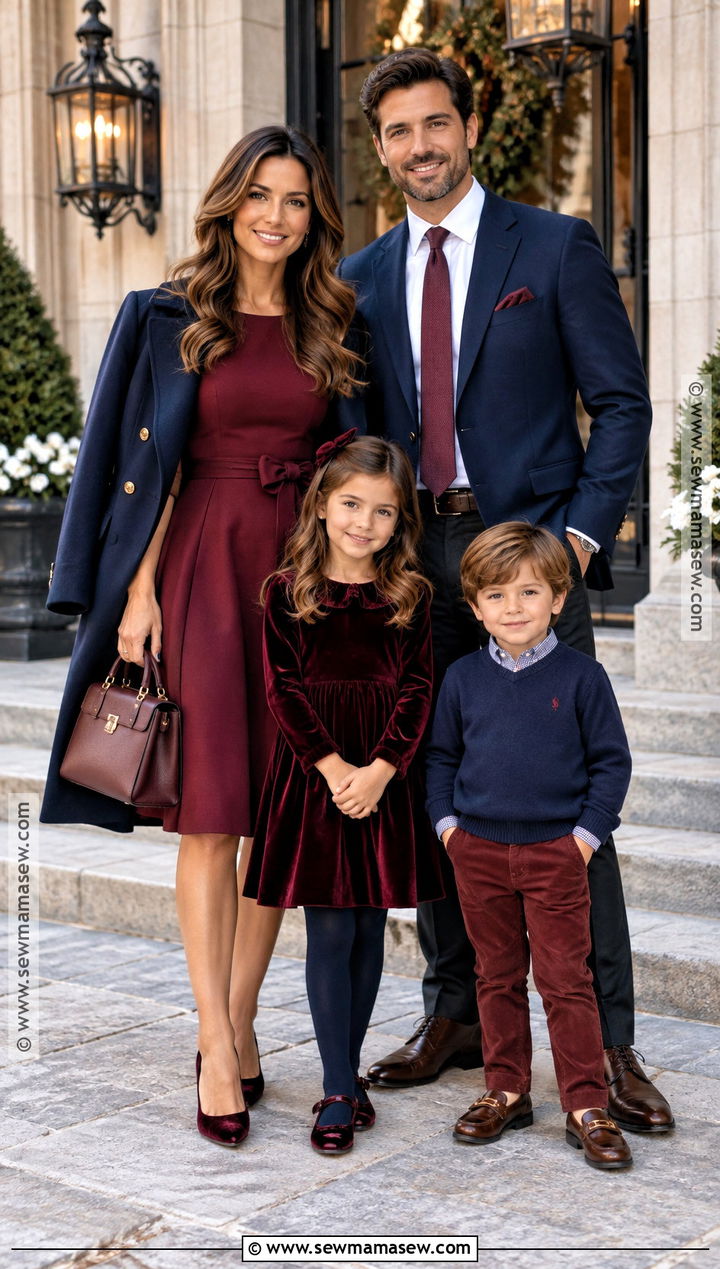 Wine Red And Navy Family Outfit - 15 fall family pictures outfits wine red