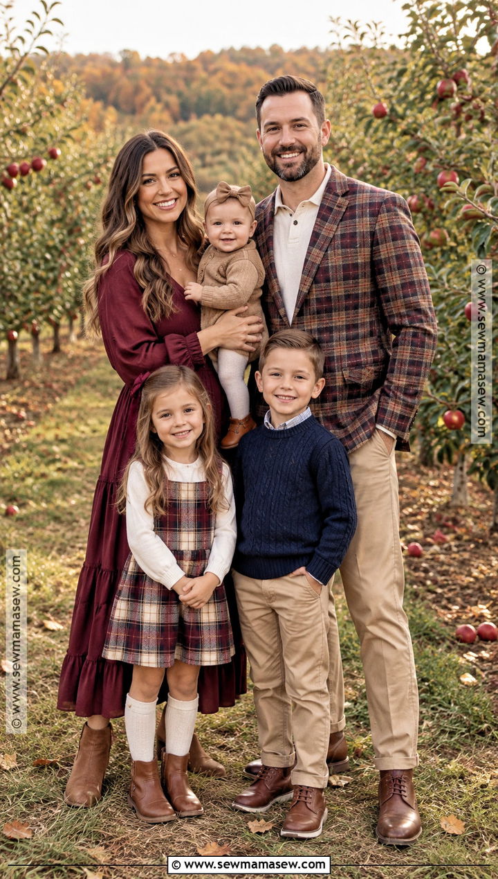 Wine Red And Plaid Family Outfit - 15 fall family pictures outfits wine red