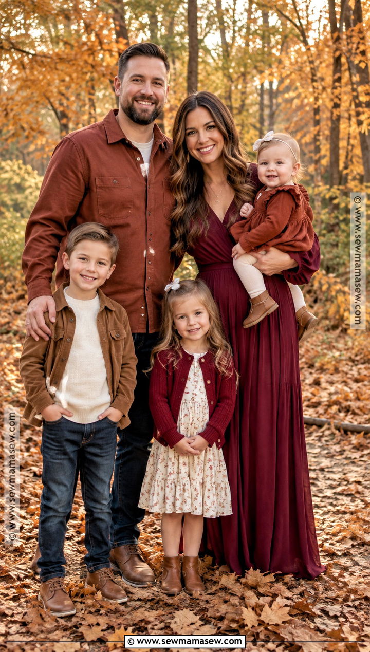 Wine Red And Rust Family Outfit - 15 fall family pictures outfits wine red