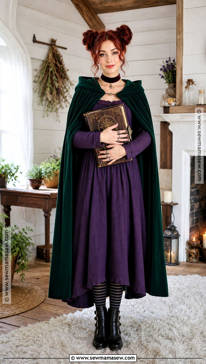 Winifred Sanderson Costume With Green Cape - 30 dark red hair halloween costumes