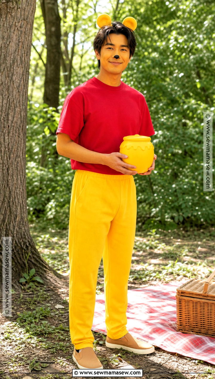 Winnie The Pooh Costume With Red Shirt - 30 Simple Disney Costumes