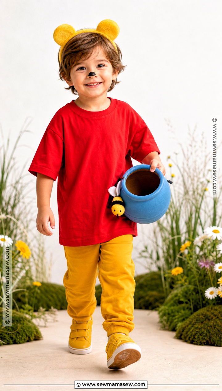 Winnie The Pooh Costume With Red Shirt - 30 easy book character costumes for kids