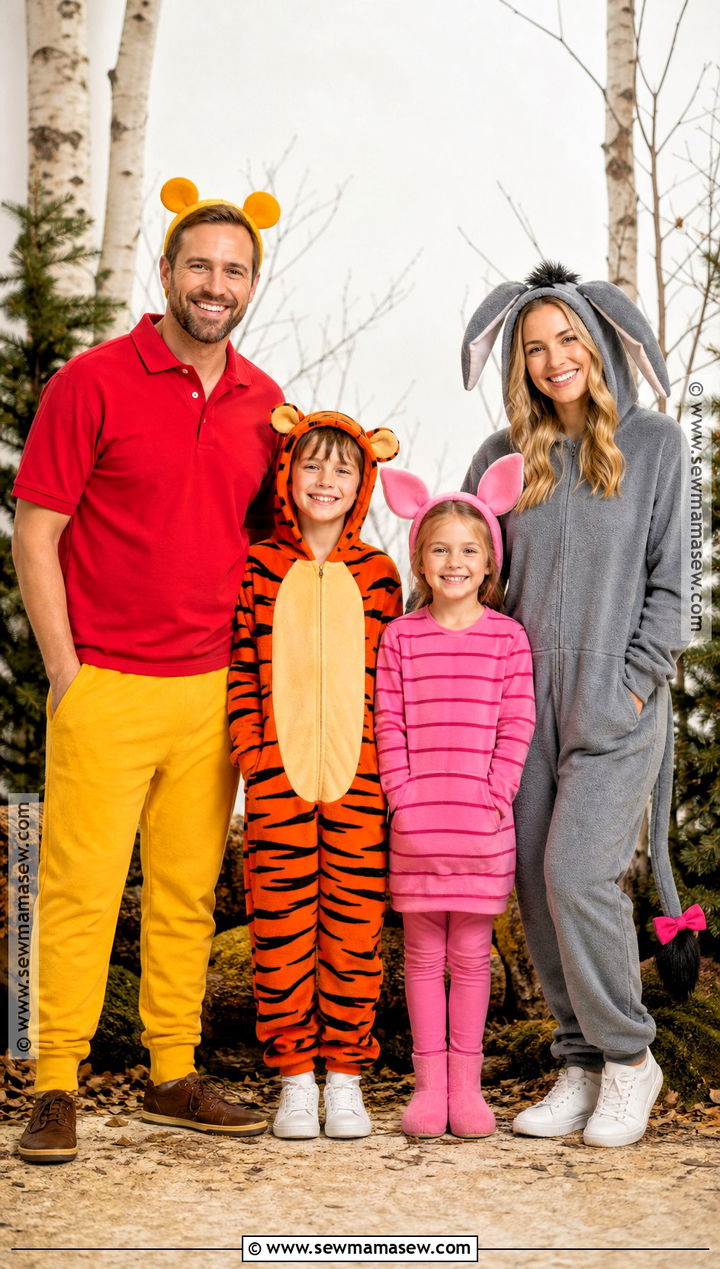 Winnie The Pooh Family Costume - 35 family of four halloween costumes