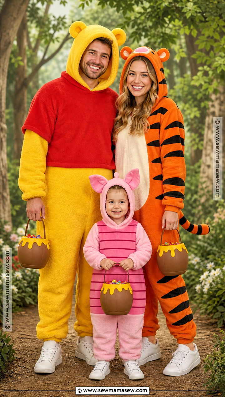 Winnie The Pooh Family Costume - 45 family of 3 halloween costumes