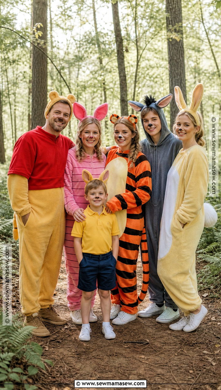 Winnie The Pooh Family Costume For Six - 30 family of 6 halloween costumes