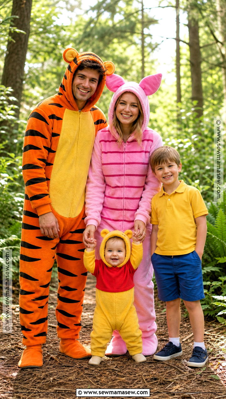Winnie The Pooh Family Costume With Pooh Baby - 30 Family Of 4 Halloween Costumes With for Babies