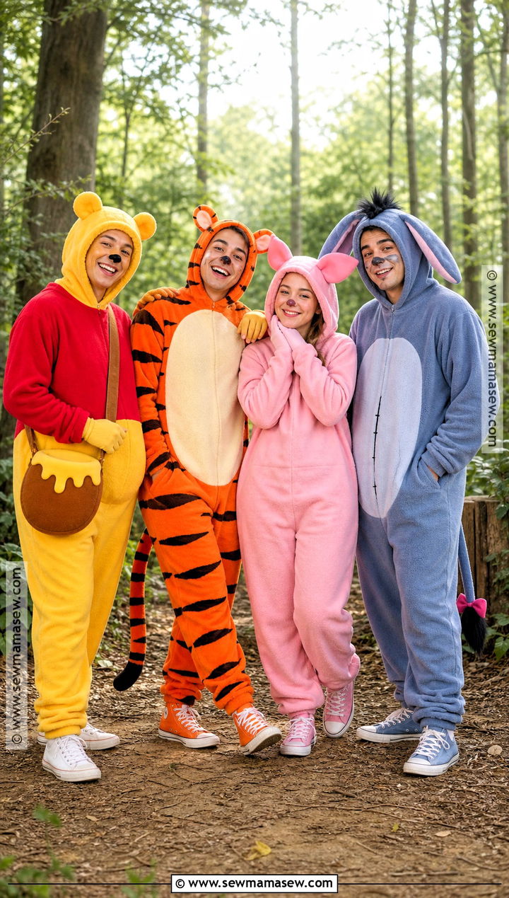 Winnie The Pooh Group Costume - 45 4 people halloween costumes