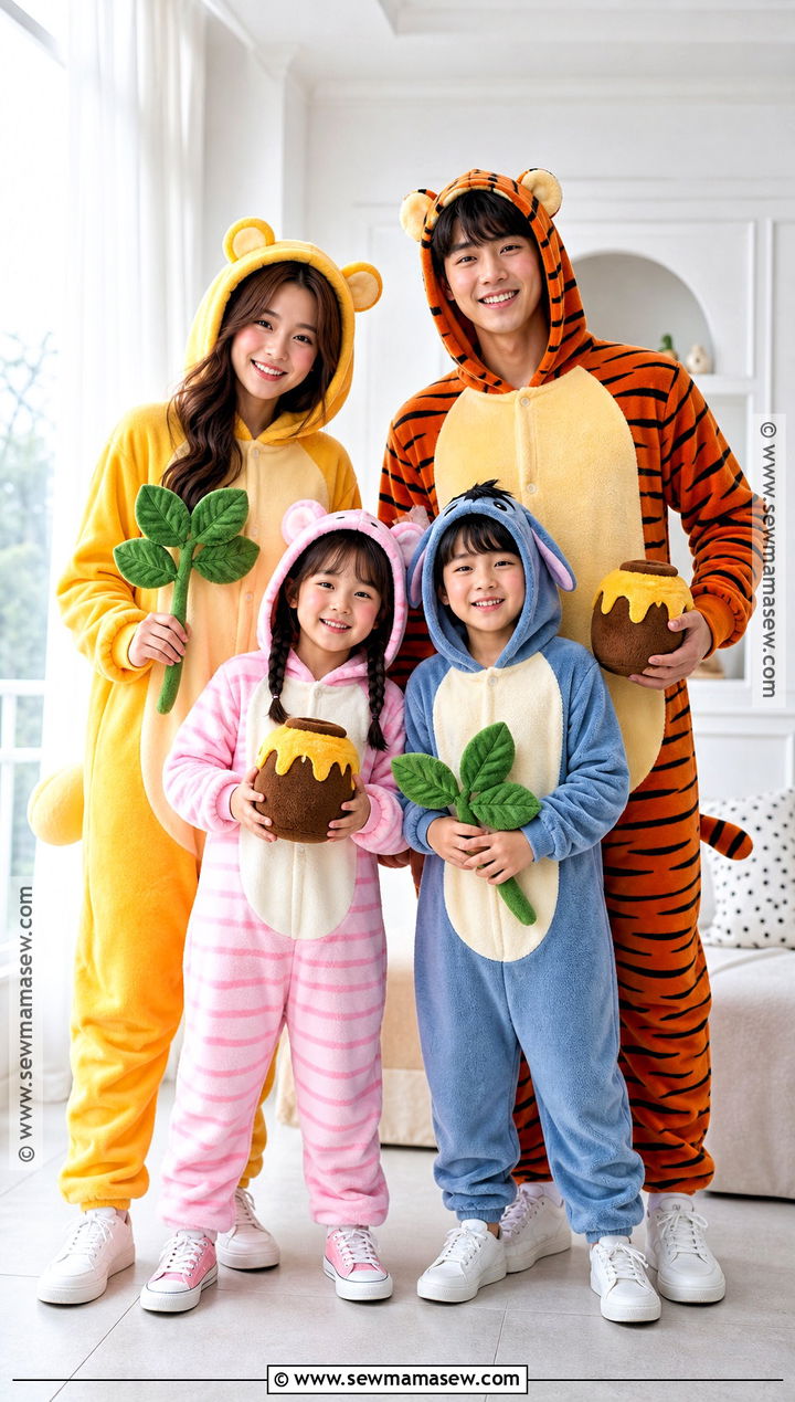 Winnie The Pooh Pajama Family Costume - 30 winnie the pooh family costumes