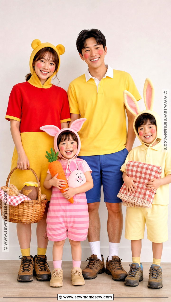 Winnie The Pooh Picnic Family Costume - 30 winnie the pooh family costumes