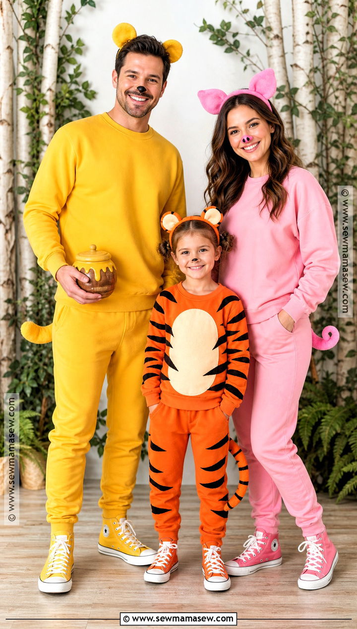 Winnie The Pooh Tigger And Piglet Family Costume - 30 easy family costumes for 3