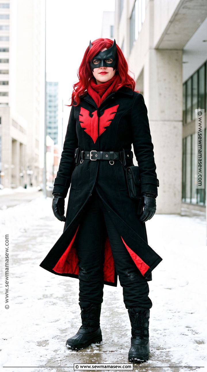 Winter Batwoman Costume With Long Coat - 40 Batwoman Costume Ideas