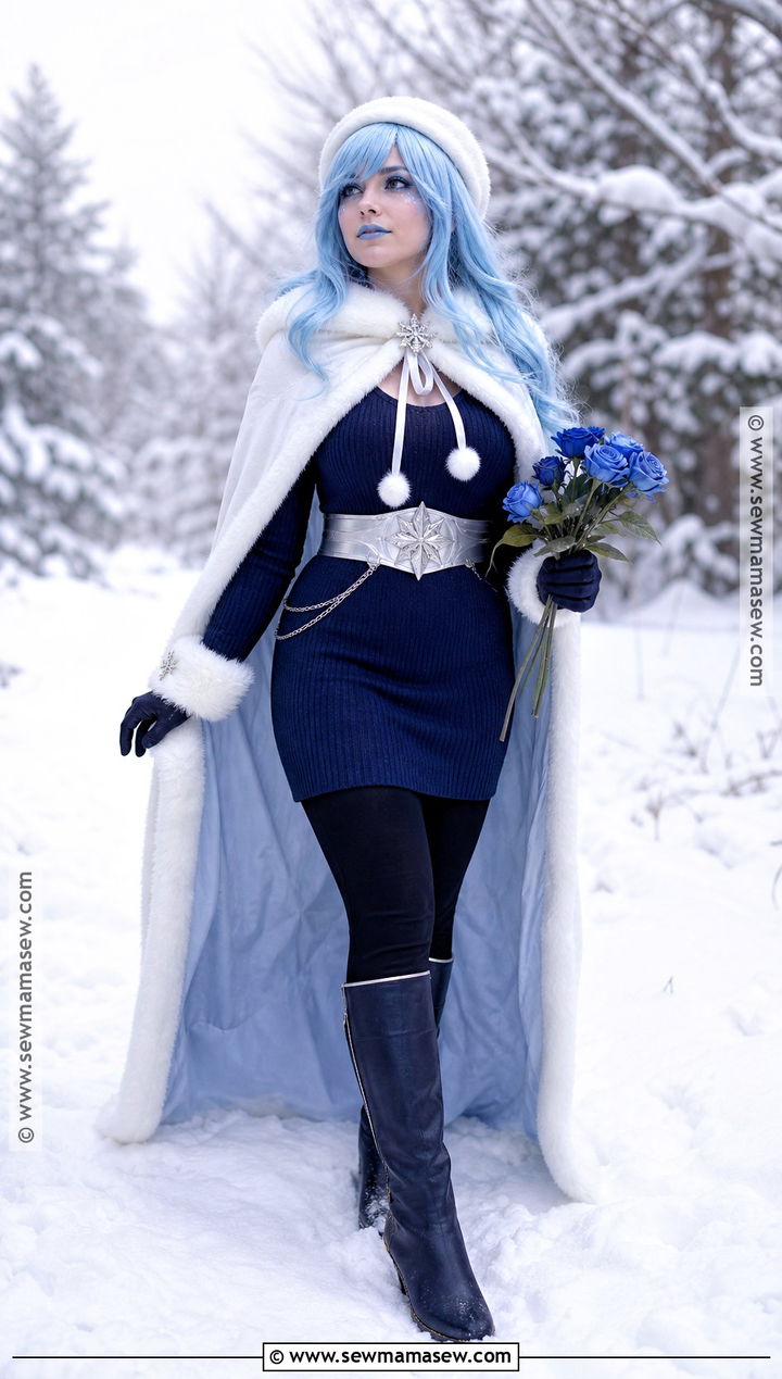 Winter Eula Cosplay With Faux Fur Cape - 30 eula cosplay ideas
